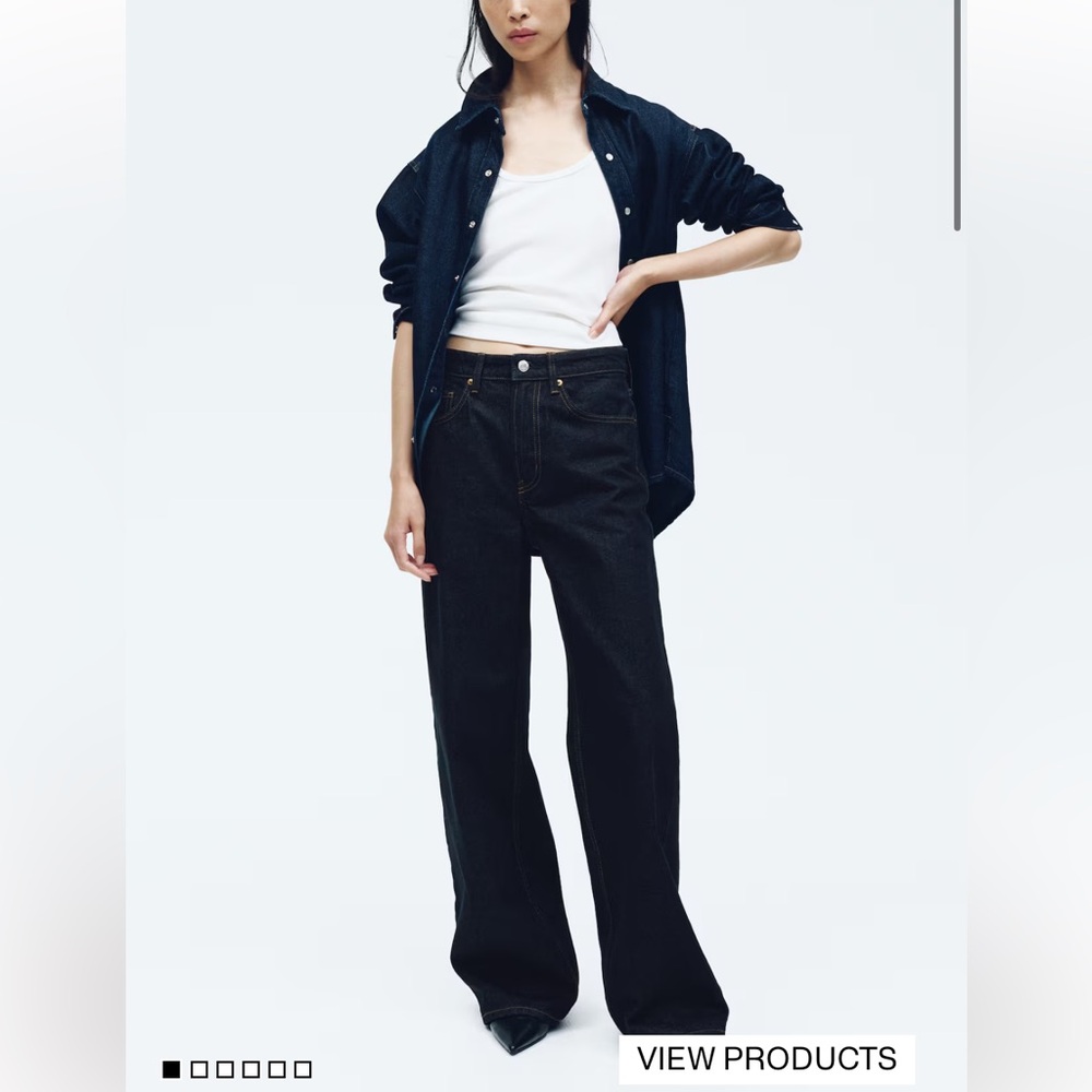 H&M Ava Ultra High Rise Wide Leg Jeans 8
